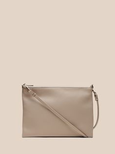 Leather Effortless Crossbody | Banana Republic Versatile Beige Crossbody Clutch, Versatile Crossbody Bag With Detachable Strap, Leather Clutch With Zipper Closure For Everyday Use, Soft Leather Crossbody Satchel For On-the-go, Beige Crossbody Clutch For Everyday Use, On-the-go Crossbody Clutch With Detachable Strap, On-the-go Clutch Shoulder Bag With Detachable Handle, On-the-go Satchel Clutch With Adjustable Strap, On-the-go Shoulder Bag Clutch With Adjustable Strap