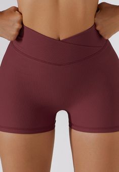 The EMES SHOP shorts are detailed with afluid waistband. wrap trim pattern. and are form fitting throughout. Pair these workout shorts with your favorite sports bra and enjoy a performance focused and comfortable bottom.MATERIALS: 87% Nylon+13%SpandexMEASUREMENTS: Product length is 12"-13"4-6-Small | Waist: 25-26.5-in | Hips: 35-36.5-in6-8-Medium | Waist: 26.5-28-in | Hips: 36.5-38-in8-10-Large | Waist: 28-29.5-in | Hips: 38-39.5-inMEASUREMENTS: Product length is 32-34 cm4-6-Small | Waist: 63-66 Fitness Shorts, Running Fitness, Activewear Sets, Yoga Set, Womens Workout Outfits, Red Pants, Sports Suit, Yoga Shorts, Gym Shorts