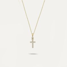 Dainty Cross Necklace | 14K Solid Gold Mionza Gold Cross Necklaces, Dainty Cross Necklace, Tiny Cross Necklace, Cross Necklaces, Tiny Cross, Christian Necklace, Ring Chain, Gold Cross Necklace, Gift For Girls