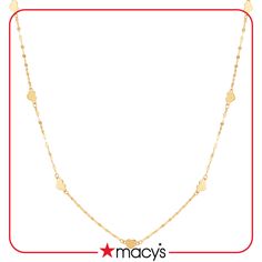 in stock Single Strand 14k Yellow Gold Jewelry, Elegant Yellow Gold Chain Necklace For Valentine's Day, 14k Yellow Gold Single Strand Jewelry, Yellow Gold Station Necklace For Gift, 14k Yellow Gold Single Strand Chain Necklace, 14k Gold Single Strand Chain Necklace In Yellow Gold, Elegant 14k Stamped Necklace For Valentine's Day, Valentine's Day 14k Stamped Yellow Gold Necklaces, Gold Heart-shaped Single Strand Necklace