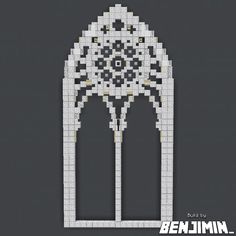 an image of a building made out of lego blocks with the words belumin on it