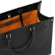 LOUIS VUITTON® - Onthego Gm - Black Louis Vuitton On The Go, Onthego Mm, Louis Vuitton Onthego, Gm Monogram, Modern Monogram, Louis Vuitton Totes, Black Leather Tote Bag, Small Corner, Louis Vuitton Official