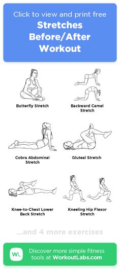 an exercise poster with instructions on how to do the back stretch and exercises for beginners