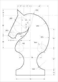 a drawing of a horse's head with measurements for the neck and back side