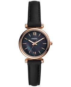 Black Leather Watch, Fossil Watch, Stil Elegant, Fossil Watches, Analog Watch, Skagen, Women's Watch, Black Watch, Watches Jewelry