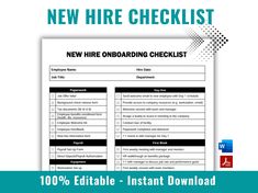 the new hire checklist is here