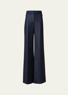 "Akris \"Floretta\" Prince of Wales motif trousers Full length High rise Side zip pockets Wide legs Tab/zip fly Wool Cupro lining Dry clean Made in Romania" Made In Romania, Wool Trousers, Prince Of Wales, Wide Legs, Romania, Side Zip, Wales, Zip Pockets, Full Length