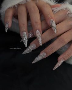 Frosting winter 📍We’re located in Bloor West Village near Jane and Runnymede station 🚉 . . #GENTEELnailsalon #downtowntoronto #higparknails #Torontonailsalon #frenchtip #nails #halloweennails #nailart #nailsonfleek #gel #nailsr2inspire #birthdaynails #acrylicnails #freehandnailart #characterart #butterflynail #y2k #crystalnail #summernail #diamondnail #valentinenails #cateyenails #3dgel #chromenail #christmasnail Grunge Winter Nails, Y2k Winter Nails, Y2k Christmas Nails, Grunge Winter, Y2k Winter, Set Ideas, Cat Eye Nails, Butterfly Nail, Diamond Nails