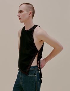 Eckhaus Latta - Edge tank in coal Fully Fashioned, End Of Season Sale, Classic Shoes, Leg Jeans, Personal Style, Trim, Sweatshirts Hoodie