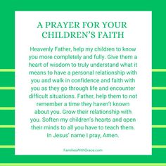 a prayer for children's faith