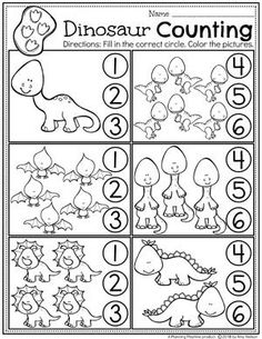 dinosaur counting worksheet for kids