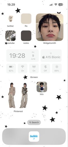 an iphone screen showing the user's profile and avatars for different types of people