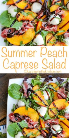 this summer peach caprese salad is the perfect side dish for lunch or dinner