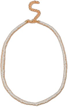 White Beaded Necklace With Gold Beads For Summer, White Heart Beads For Summer, White Necklaces With Gold Beads For Summer, White Heart Beads Necklace For Summer, White Heart Beaded Necklaces For Summer, White Beaded Necklaces With Heart Beads For Summer, White Beaded Necklaces With Gold Beads For Beach, White Beaded Necklace With Letter Beads, 1 Piece