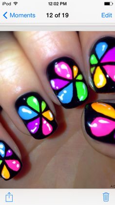 Rainbow raindrops Unghie Nail Art, Nagellack Trends, Colorful Nail Art, Colorful Nail, Flower Nail Designs, Super Nails, Rainbow Nails, Neon Nails, Nail Polish Designs