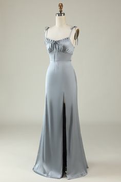 Classic Match: Whether you are dressing for a wedding party, prom,evening party or other formal party, this sophisticated long maxi prom dress will be your lovely partner. Fabric: Polyester, highlighting feminine morbidezza and grace Tips: Recommended hand wash seperately in cold water, dry clean is also available. Slate Grey Dress, Grey Dress Bridesmaid, Grey Dress Formal, Grey Formal Dress, Light Grey Bridesmaid Dresses, Grey Bridesmaid Dress, Dramatic Dresses, Silver Bridesmaid Dresses, Grey Prom Dress