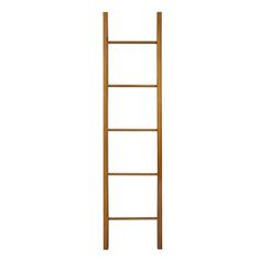 an old wooden ladder against a white background