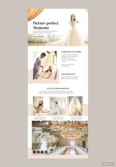 the wedding website is designed to look like it has been made with an elegant design