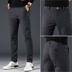 Slim Cotton Pants With Pockets, Slim Fit Cotton Dress Pants With Pockets, Fitted Slim Cotton Bottoms, Black Slim Fit Cotton Chinos, Slim Fit Cotton Work Pants With Pockets, Slim Fit Cotton Bottoms, Fitted Cotton Cargo Pants For Business Casual, Slim Stretch Cotton Bottoms, Slim Fit Cotton Tapered Leg Pants