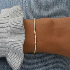 Tenis Bracelet, Being Classy, Gold Tennis Bracelet, Bracelet Tennis, Chic Bracelet, Jewelry Lookbook, Minimalist Bracelet, Dainty Bracelets