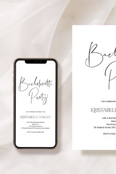 Modern Bachelorette Party Invitations, Hen Party Invitation Template, DIY Wedding Stationery Ideas