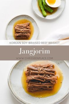 korean soy - based beef brisket with ginger syrup