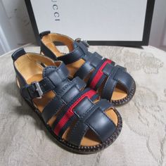 Brand New With Box Very Stylish And Comfortable Feel Free To Ask Questions Authentic Gucci Red Round Toe Sandals, Blue Open Toe Gucci Sandals, Gucci Leather Closed Toe Sandals, Blue Leather Gucci Sandals, Gucci Blue Leather Sandals, Blue Gucci Leather Sandals, Blue Leather Sandals, Shoes Gucci, Sandals Flip Flops