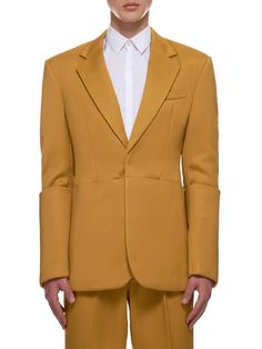 Sean Suen Padded Suit Jacket | H.Lorenzo Mens Jackets, Suit Jacket, Yellow