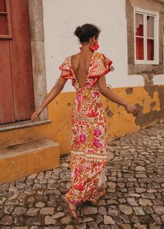 Women's party dress | LUCIA | CHERUBINA – Cherubina Official Spanish Wedding Guest Outfit, Cuban Dresses, Garden Party Outfits For Women, Wedding Guest Inspo Outfit, Resort Formal, Cuban Dress, Spain Dress, Spring Maxi Dresses, Cuban Fashion