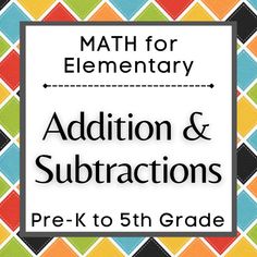 Addition and Subtraction | MATH for Elementary Classroom Math For Elementary, Classroom Hand Signals, Division Math, Kindergarten Assessment, Rhyming Pictures, Classroom Helpers, Teaching Multiplication