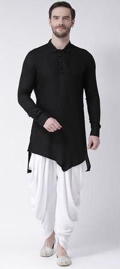 Black and Grey color Dhoti Kurta in Cotton fabric with Thread work Traditional Black Cotton Kurta, Black Cotton Kurta With Traditional Drape, Black Cotton Sets With Traditional Drape, Head Turban, Celebrity Gowns, Net Lehenga, Latest Sarees, Cotton Kurta, Readymade Blouse