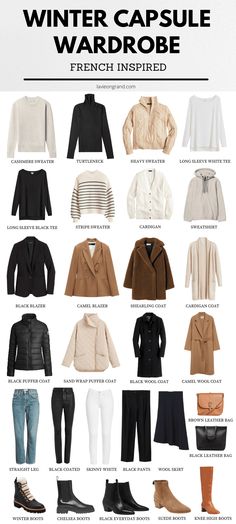 Winter Wardrobe Capsule, Office Dark, Parisian Outfits, Outfit Ideas Winter, Capsule Wardrobe Women, Capsule Wardrobe Outfits, Wardrobe Capsule, Fashion Capsule Wardrobe, Winter Outfit Ideas