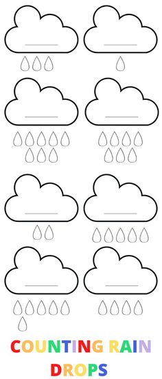 the printable worksheet for counting rain drops