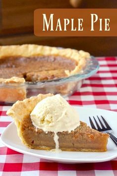 a piece of pie sitting on top of a white plate