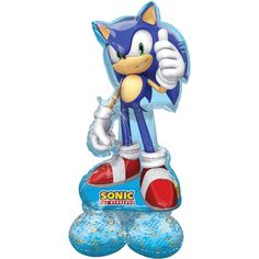 an inflatable balloon shaped like sonic the hedgehog