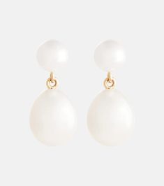 Venus Leau 14 Kt Gold Earrings With Pearls in Gold - Sophie Bille Brahe | Mytheresa Luxury Drop Pearl Earrings, Luxury Drop Pearl Earrings For Formal Events, Luxury Drop Pearl Earrings For Formal Occasions, Elegant Drop Earrings With High Luster, Elegant High Luster Drop Earrings, Timeless Dangle Pearl Earrings, Timeless Teardrop Pearl Earrings For Evening, Timeless Evening Pearl Drop Earrings, Briolette Pearl Drop Earrings In Fine Jewelry Style