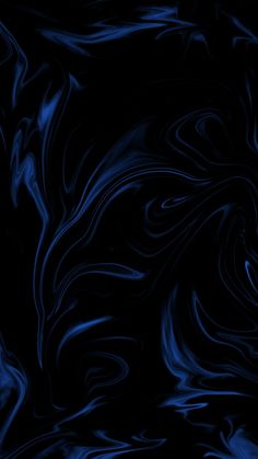 an abstract blue and black background with swirly lines in the center, as well as waves