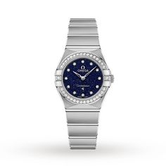 Omega Constellation 25mm Ladies Watch O13115256053001 Outfits In New York, Omega Constellation Ladies, Omega Ladies, Stainless Steel Watch Women, Omega Logo, Bezel Bracelet, Blue Aventurine, Trendy Watches, Omega Constellation