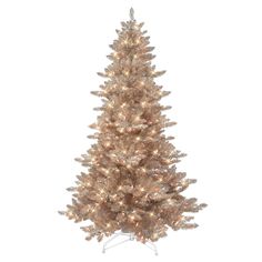 a white christmas tree with lights on it