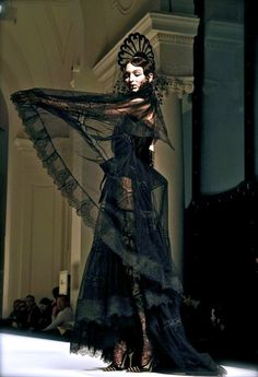 Black Bridal Veil, Fantasy Goddess, Jean Paul Gaultier Haute Couture, Character Clothing, Bridal Headdress, Random Inspiration, Black Bridal, Random Art