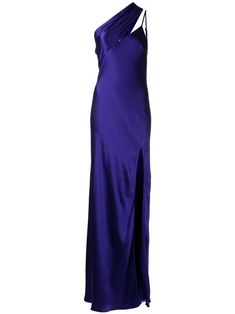 Indigo Wedding, Dress Png, Purple Long Dress, Summer Gowns, Purple Maxi Dress, Michelle Mason, Museum Fashion, One Shoulder Gown, Maxi Dress Wedding