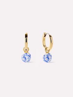 Made to elevate every earring stack, these gold drop earrings add a statement-making finishing touch. Plated in 14k gold with dangling blue marble pendants, these earrings are both bold and beautiful. You can never have enough marble blue, so pair these earrings with our Wrenley Ring for a chic coordinated look. • Plated in 14k gold • Handcrafted enamel pendants • Unique design Blue And Gold Earrings, Enamel Pendants, Earring Stack, Marble Blue, Shiny Objects, Blue Marble, Gold Drop Earrings, Letter Necklace, Jewelry Inspo