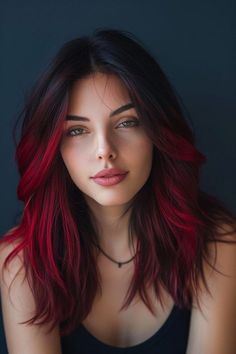 Red Hair Streaks, Vibrant Red Hair, Bold Hair Color, Hair Color Crazy, Red Hair Woman, Hair Streaks, Christmas Hairstyles, Trendy Hair Color, Crazy Hair