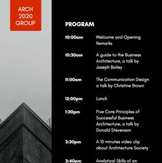 an event poster with the words, program and group on it's front page