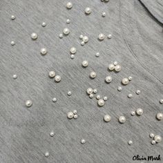 Olivia Mark - Fashionable Pearl Embellished Long Sleeve Sweater with Round Neck Olivia Mark, Types Of Collars, Sleeve Sweater, Long Sleeve Sweater, Faux Pearl, Sewing Patterns, Types Of Sleeves, Round Neck, Dye