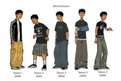 an image of the evolution of anime boys