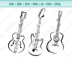 three guitars with different shapes and sizes