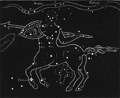 a black and white drawing of a man on a horse with stars in the sky