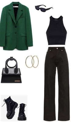 Chique Outfit, Work Fits, Green Blazer, Mom Outfits, Outfits Casuales