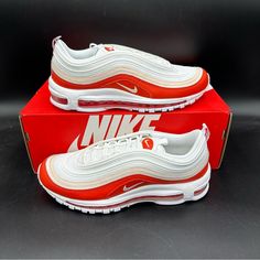 Nike Air Max 97 Picante Red Guava Ice White Fn6869-633 Men’s Size 8.5 Brand New With Box All Our Items Are 100% Authentic Or Money Back Guaranteed! Shipping: We Typically Ship Within 2 Days Of Purchase Packaged: Either Double Boxed Or Wrapped For Protection Please Contact Us With Any Questions Casual Red Nike Air Max With Air Cushioning, Nike Air Max Red With Air Cushioning, Nike Air Max Cushioned Sneakers In University Red, Nike Air Max Red With Cushioned Footbed, Casual Red Nike Air Max Lace-up, Casual Red Lace-up Nike Air Max, Nike Air Max Red Round Toe, Red Nike Air Max Low-top With Cushioning, Red Low-top Nike Air Max With Cushioning